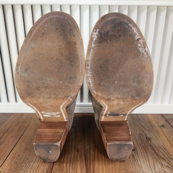TOMS Lunata Womens Sz 8.5 Gray Suede 3" Heeled Rustic Booties Ankle Boots 300416 - Picture 8 of 11
